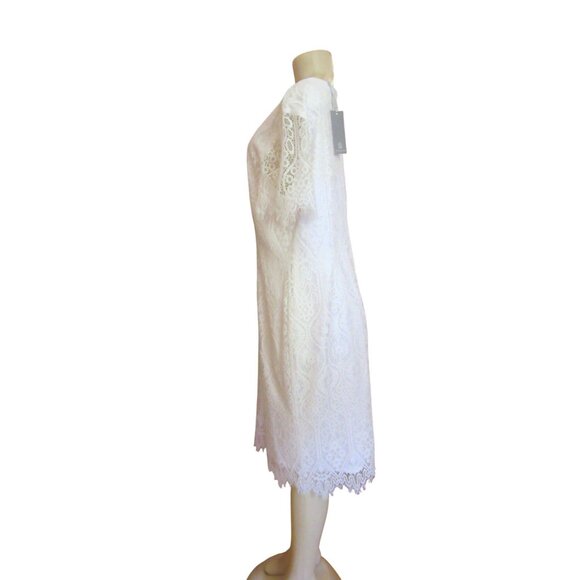 Preston & York White Lace Shift Dress Size 16 New W/ Tags Elegant Design - Picture 4 of 8